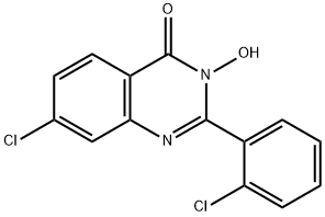 7-CHLORO-2-(2-CHLOROPHENYL)-3-HYDROXY-4(3H)-QUINAZOLINONE 结构式