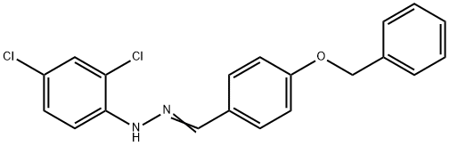 4-(BENZYLOXY)BENZENECARBALDEHYDE N-(2,4-DICHLOROPHENYL)HYDRAZONE 结构式