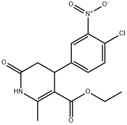 Ethyl 4-(4-chloro-3-nitrophenyl)-2-methyl-6-oxo-1,4,5,6-tetrahydro-3-pyridinecarboxylate 结构式