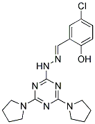 5-CHLORO-2-HYDROXYBENZALDEHYDE (4,6-DIPYRROLIDIN-1-YL-1,3,5-TRIAZIN-2-YL)HYDRAZONE 结构式
