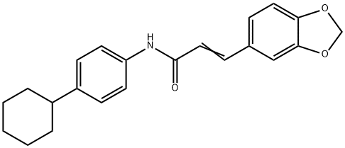 3-(1,3-BENZODIOXOL-5-YL)-N-(4-CYCLOHEXYLPHENYL)ACRYLAMIDE 结构式