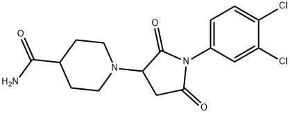 1-[1-(3,4-DICHLOROPHENYL)-2,5-DIOXOPYRROLIDIN-3-YL]PIPERIDINE-4-CARBOXAMIDE 结构式
