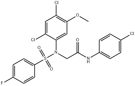 N-(4-CHLOROPHENYL)-2-(2,4-DICHLORO[(4-FLUOROPHENYL)SULFONYL]-5-METHOXYANILINO)ACETAMIDE 结构式