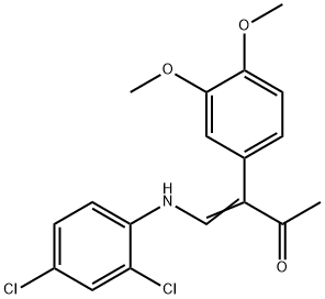 4-(2,4-DICHLOROANILINO)-3-(3,4-DIMETHOXYPHENYL)-3-BUTEN-2-ONE 结构式