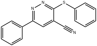 6-Phenyl-3-(phenylsulfanyl)-4-pyridazinecarbonitrile 结构式