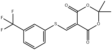 2,2-DIMETHYL-5-(([3-(TRIFLUOROMETHYL)PHENYL]SULFANYL)METHYLENE)-1,3-DIOXANE-4,6-DIONE 结构式