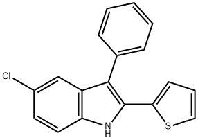 5-CHLORO-3-PHENYL-2-(2-THIENYL)-1H-INDOLE 结构式