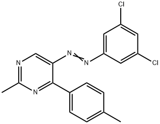 5-[2-(3,5-DICHLOROPHENYL)DIAZENYL]-2-METHYL-4-(4-METHYLPHENYL)PYRIMIDINE 结构式