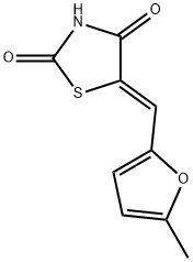 5-[(Z)-(5-Methyl-2-furyl)methylidene]-1,3-thiazolane-2,4-dione 结构式
