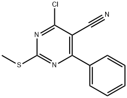 4-氯-2-(甲基硫代)-6-苯基嘧啶-5-甲腈 结构式