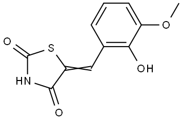5-[(2-羟基-3-甲氧基苯基)亚甲基]-2,4-噻唑烷二酮 结构式