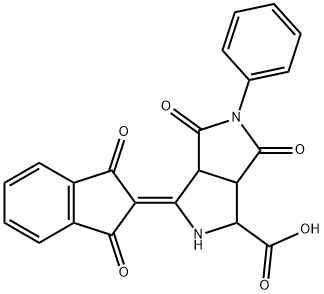 3-(1,3-DIOXO-1,3-DIHYDRO-2H-INDEN-2-YLIDEN)-4,6-DIOXO-5-PHENYLOCTAHYDROPYRROLO[3,4-C]PYRROLE-1-CARBOXYLIC ACID 结构式