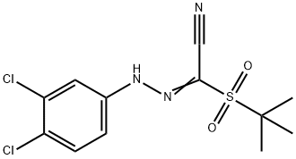 2-(TERT-BUTYLSULFONYL)-2-[2-(3,4-DICHLOROPHENYL)HYDRAZONO]ACETONITRILE 结构式