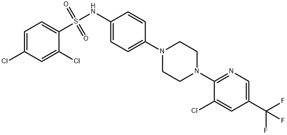 2,4-DICHLORO-N-(4-(4-[3-CHLORO-5-(TRIFLUOROMETHYL)-2-PYRIDINYL]PIPERAZINO)PHENYL)BENZENESULFONAMIDE 结构式