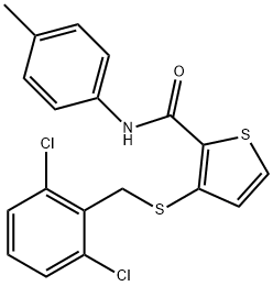 3-[(2,6-DICHLOROBENZYL)SULFANYL]-N-(4-METHYLPHENYL)-2-THIOPHENECARBOXAMIDE 结构式