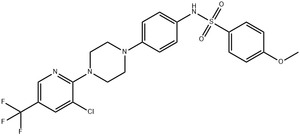 N-(4-(4-[3-CHLORO-5-(TRIFLUOROMETHYL)-2-PYRIDINYL]PIPERAZINO)PHENYL)-4-METHOXYBENZENESULFONAMIDE 结构式