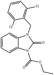 ETHYL 3-(2,6-DICHLOROBENZYL)-2-OXO-2,3-DIHYDRO-1H-1,3-BENZIMIDAZOLE-1-CARBOXYLATE 结构式