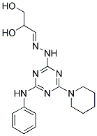 (1E)-2,3-DIHYDROXYPROPANAL (4-ANILINO-6-PIPERIDIN-1-YL-1,3,5-TRIAZIN-2-YL)HYDRAZONE 结构式