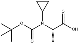 2-{[(叔丁氧基)羰基](环丙基)氨基}丙酸 结构式