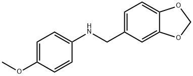 N-(1,3-BENZODIOXOL-5-YLMETHYL)-4-METHOXYANILINE 结构式