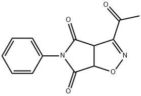 3-ACETYL-5-PHENYL-3AH-PYRROLO[3,4-D]ISOXAZOLE-4,6(5H,6AH)-DIONE 结构式