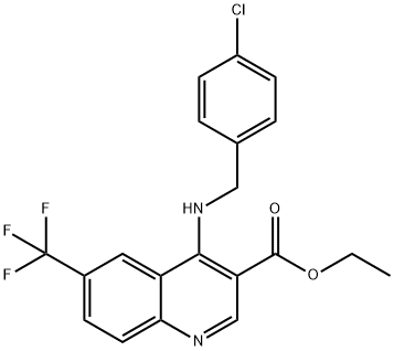 Ethyl 4-[(4-chlorobenzyl)amino]-6-(trifluoromethyl)-3-quinolinecarboxylate 结构式