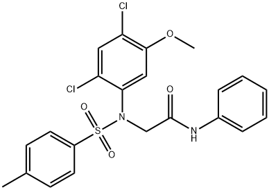 2-(2,4-DICHLORO-5-METHOXY[(4-METHYLPHENYL)SULFONYL]ANILINO)-N-PHENYLACETAMIDE 结构式
