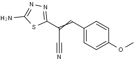 2-(5-Amino-1,3,4-thiadiazol-2-yl)-3-(4-methoxyphenyl)acrylonitrile 结构式