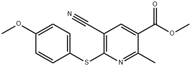 METHYL 5-CYANO-6-[(4-METHOXYPHENYL)SULFANYL]-2-METHYLNICOTINATE 结构式