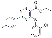 ETHYL 5-[(2-CHLOROPHENYL)SULFANYL]-3-(4-METHYLPHENYL)-1,2,4-TRIAZINE-6-CARBOXYLATE 结构式