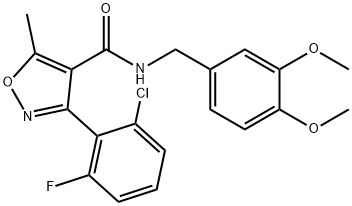 N-((3,4-DIMETHOXYPHENYL)METHYL)(3-(2-CHLORO-6-FLUOROPHENYL)-5-METHYLISOXAZOL-4-YL)FORMAMIDE 结构式