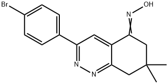 3-(4-BROMOPHENYL)-5-(HYDROXYIMINO)-7,7-DIMETHYL-6,7,8-TRIHYDROCINNOLINE 结构式