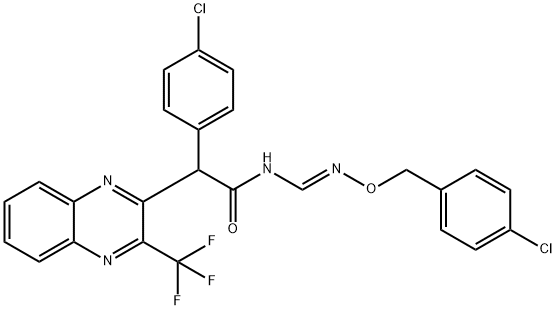 N-(([(4-CHLOROBENZYL)OXY]IMINO)METHYL)-2-(4-CHLOROPHENYL)-2-[3-(TRIFLUOROMETHYL)-2-QUINOXALINYL]ACETAMIDE 结构式