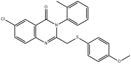 6-CHLORO-2-([(4-METHOXYPHENYL)SULFANYL]METHYL)-3-(2-METHYLPHENYL)-4(3H)-QUINAZOLINONE 结构式
