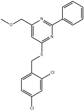 (6-[(2,4-DICHLOROBENZYL)SULFANYL]-2-PHENYL-4-PYRIMIDINYL)METHYL METHYL ETHER 结构式