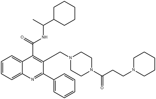 2-PIPERAZIN-1-YL-QUINOLINE-4-CARBOXYLIC ACID 结构式
