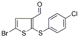 5-BROMO-2-[(4-CHLOROPHENYL)THIO]THIOPHENE-3-CARBOXALDEHYDE 结构式