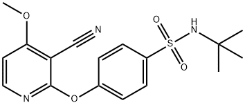 N-(TERT-BUTYL)-4-[(3-CYANO-4-METHOXY-2-PYRIDINYL)OXY]BENZENESULFONAMIDE 结构式