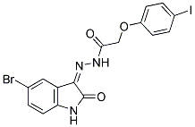 5-BROMO-3-(2-(4-IODOPHENOXY)ACETYLHYDRAZIDYL)-2-OXOINDOLINE 结构式