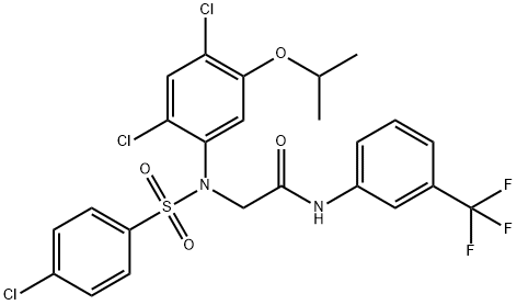 2-(N-(4-CHLOROPHENYLSULFONYL)-2,4-DICHLORO-5-ISOPROPOXYPHENYLAMINO)-N-(3-TRIFLUOROMETHYLPHENYL)ACETAMIDE 结构式