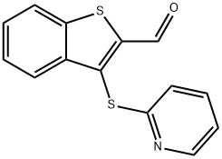 3-(2-PYRIDINYLSULFANYL)-1-BENZOTHIOPHENE-2-CARBALDEHYDE 结构式