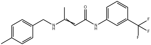 3-[(4-METHYLBENZYL)AMINO]-N-[3-(TRIFLUOROMETHYL)PHENYL]-2-BUTENAMIDE 结构式