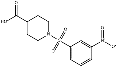 1-[(3-NITROPHENYL)SULFONYL]PIPERIDINE-4-CARBOXYLIC ACID 结构式
