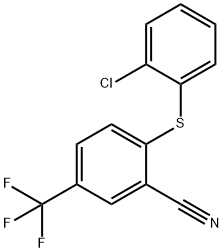 2-[(2-CHLOROPHENYL)SULFANYL]-5-(TRIFLUOROMETHYL)BENZENECARBONITRILE 结构式