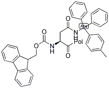 FMOC-ASN(MTT)-P-ALKOXYBENZYL ALCOHOL RESIN 结构式