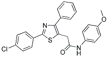 2-[2-(4-CHLOROPHENYL)-4-PHENYL-1,3-THIAZOL-5-YL]-N-(4-METHOXYPHENYL)ACETAMIDE 结构式