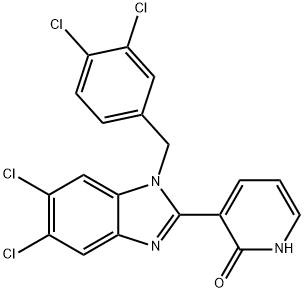 3-[5,6-DICHLORO-1-(3,4-DICHLOROBENZYL)-1H-1,3-BENZIMIDAZOL-2-YL]-2(1H)-PYRIDINONE 结构式