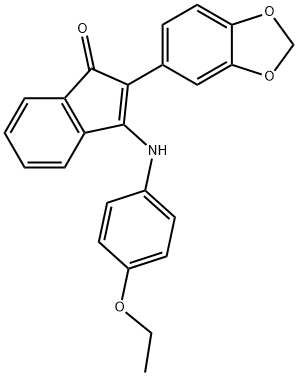 2-BENZO[D]1,3-DIOXOLEN-5-YL-3-((4-ETHOXYPHENYL)AMINO)INDEN-1-ONE 结构式