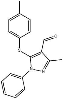 3-METHYL-5-[(4-METHYLPHENYL)SULFANYL]-1-PHENYL-1H-PYRAZOLE-4-CARBALDEHYDE 结构式