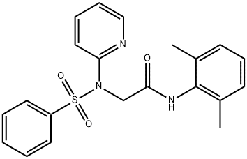 N-(2,6-DIMETHYLPHENYL)-2-[(PHENYLSULFONYL)(2-PYRIDINYL)AMINO]ACETAMIDE 结构式